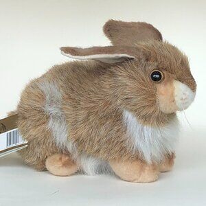 Hansa Handcrafted Rabbit (Brown Mix) Stuffed Animal Brand New w/ Tag